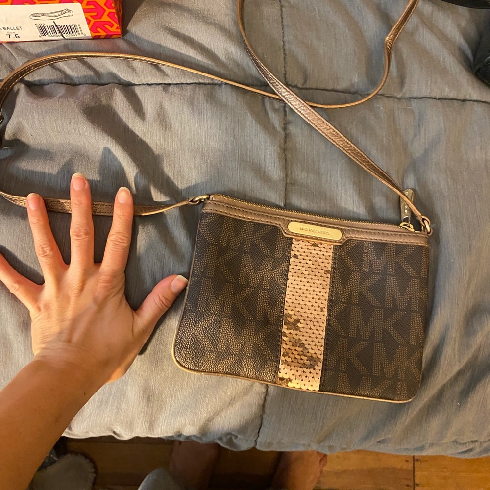 Michael Michael Kors Sequin Monogram Crossbody Ba… - image 4